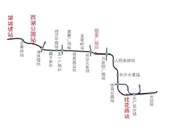 長沙地鐵2號(hào)線路線